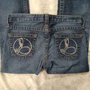 Bebe Jeans Womens 28 Kayla 5 Pkt RS Denim Lowrise Boot Flare Stretchy Y2K